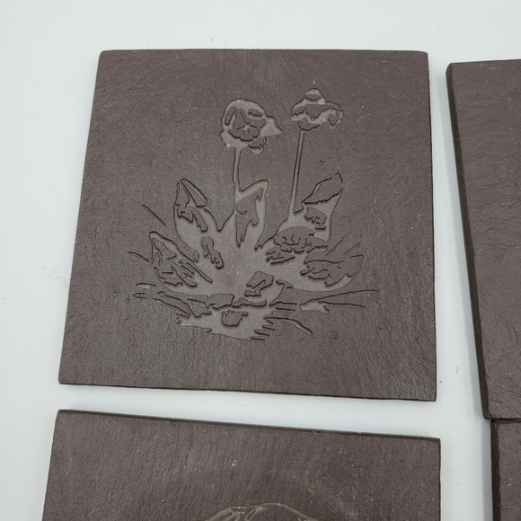 Slate Coaster Set of 4 Square Animal Print Canadian Handcrafted Boxed - Picture 5 of 13